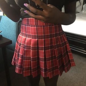 Red school girl skirt
